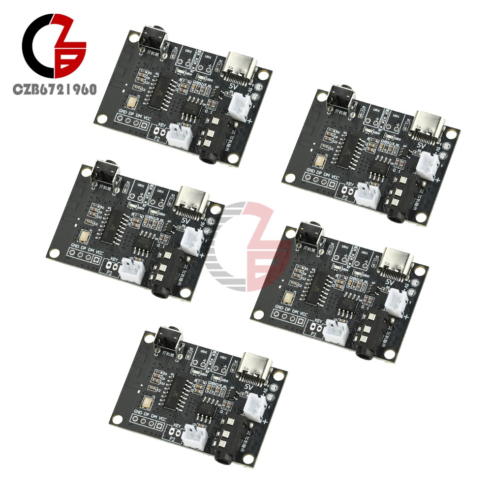 5PCS DC 5V 5W Bluetooth Amplifier Board Mono Mini Audio Module Type C Interface