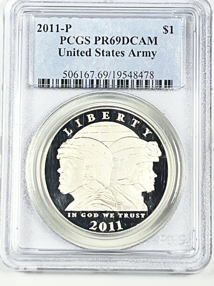 2011-P US Army Silver Commemorative : PCGS PR69DCAM