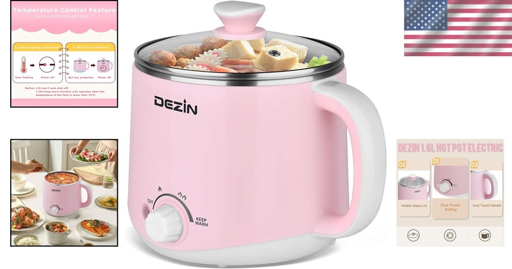 Versatile Electric Noodles Cooker with Temperature Control & Keep Warm Function