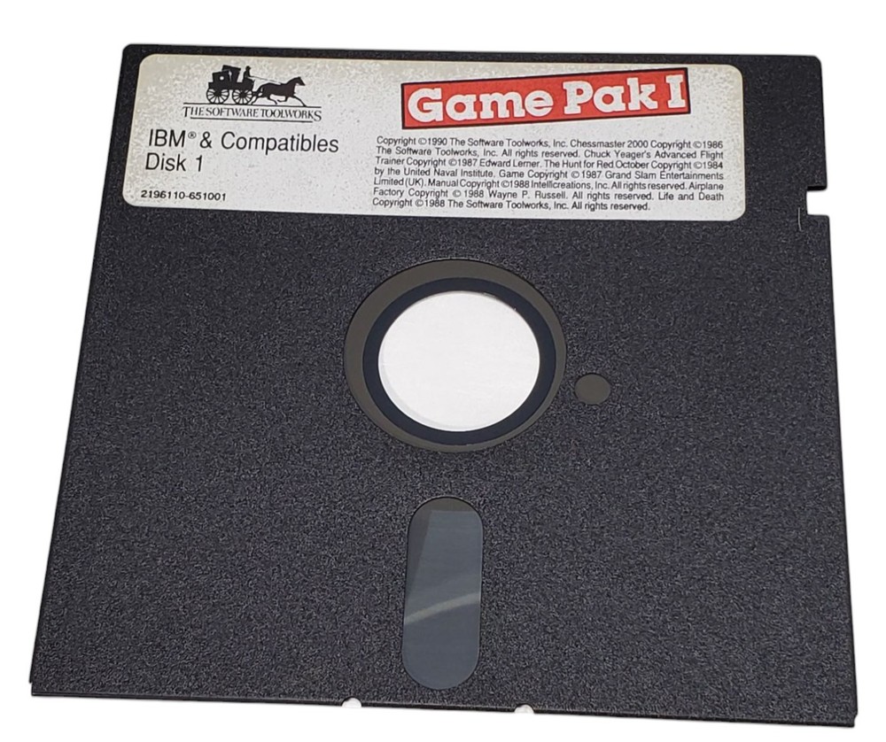 Vintage Software Toolworks Game Pak I IBM DOS Computer Software 5.25 Disks HTF