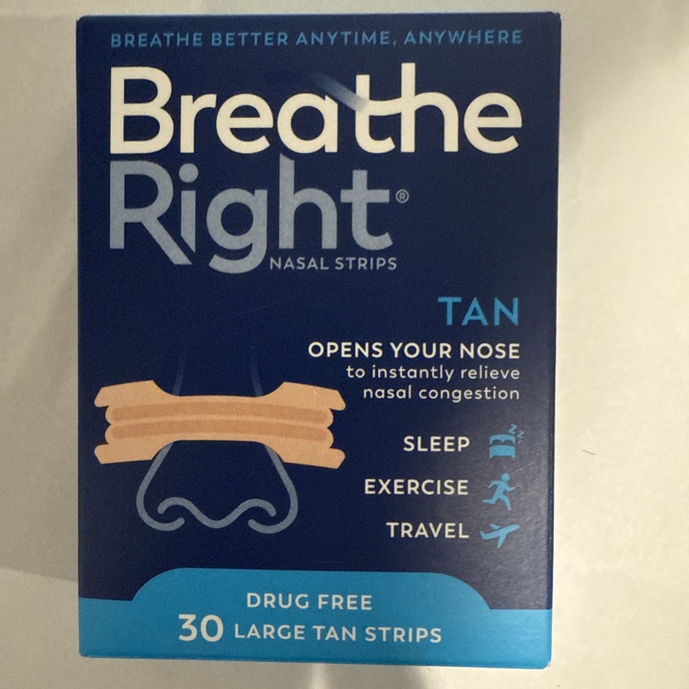Breathe Right Nasals Strips Tan Large 30 Count
