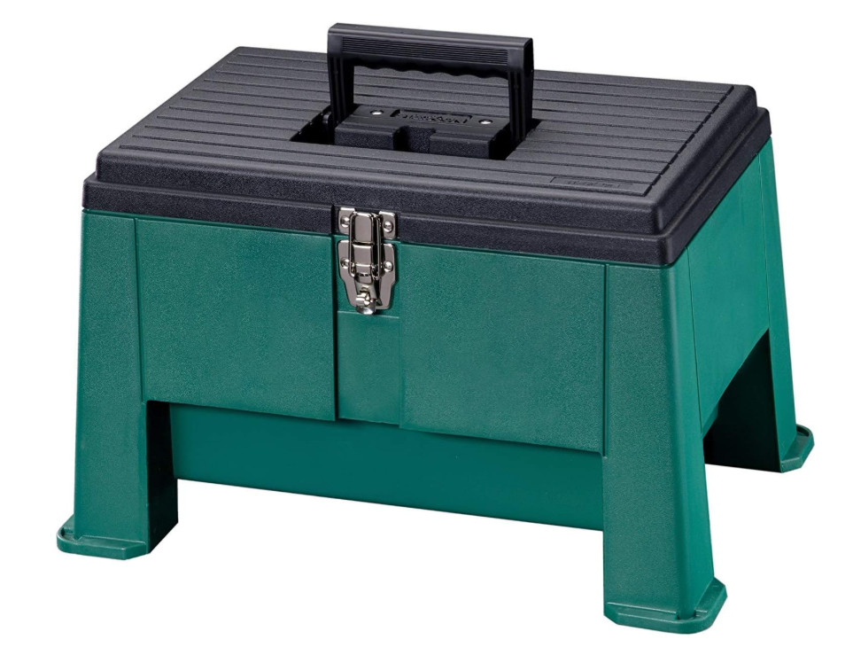 Step N Store, Step Stool Tool Box 20" Garden Green