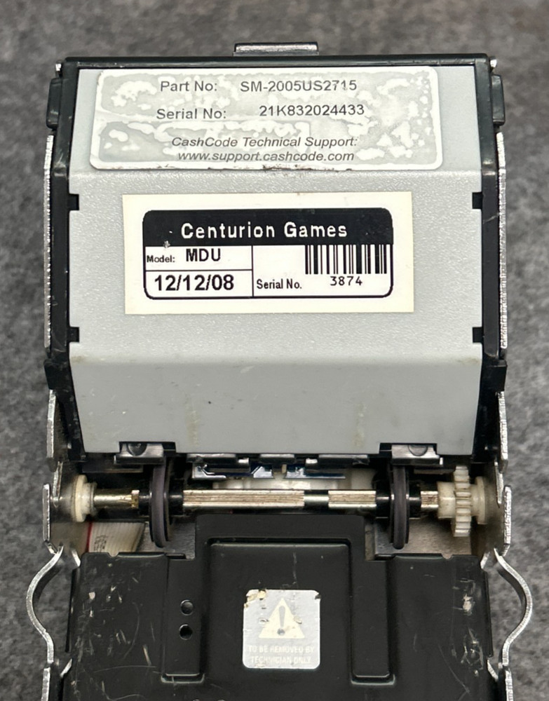 CASHCODE BILL VALIDATOR W/STACKER SM-2005US2715 12V DC 20A