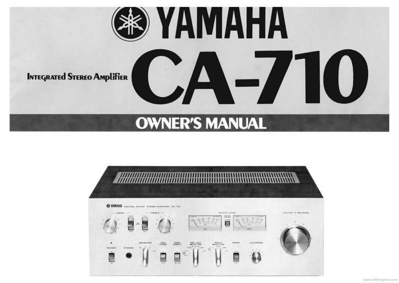 Yamaha CA-710 Amplifier Owners Manual