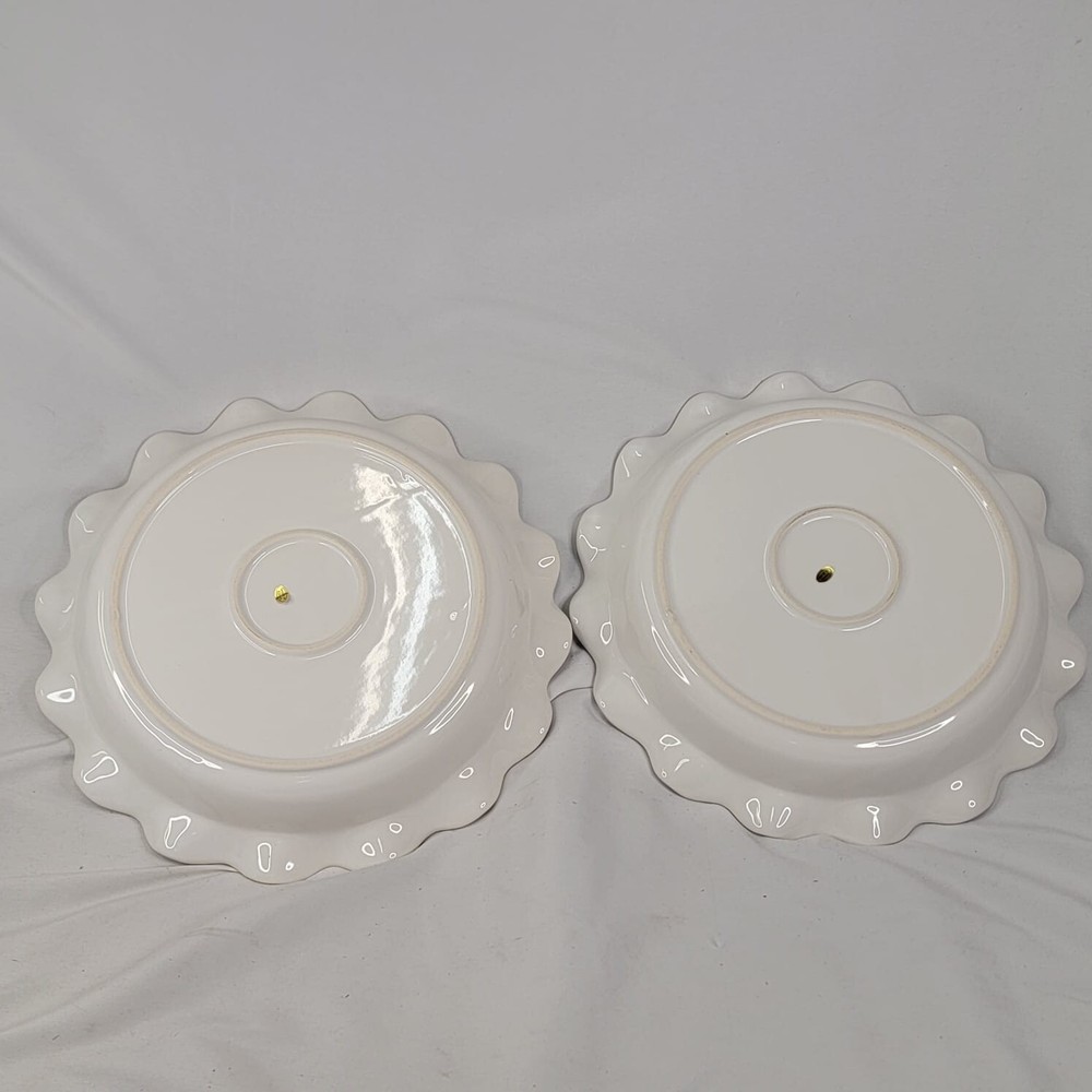 Parini White Ceramic Pie Dish Set w/2 Pie Dishes 11"W & Serving Spatula Open Box
