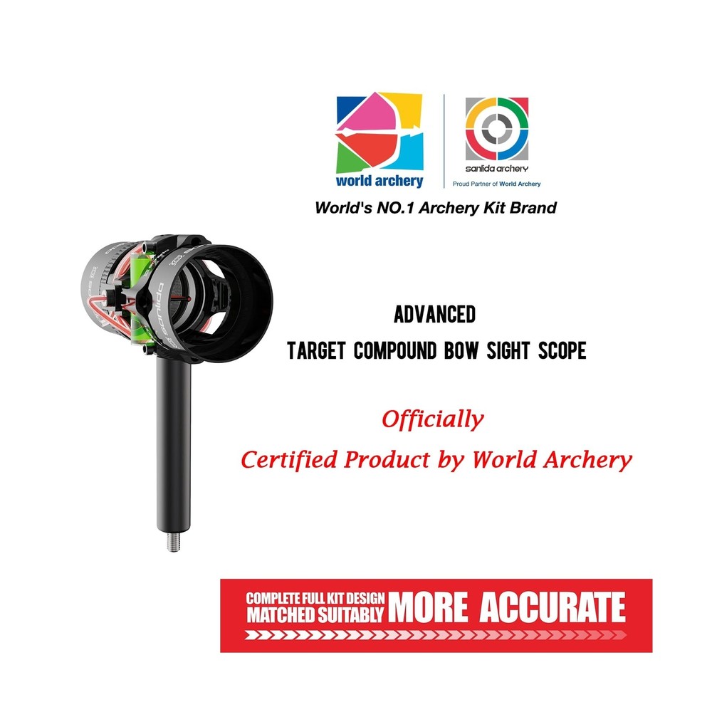 Sanlida Archery Hero10 Advanced Target Compound Bow Sight Scope with 6X＆8