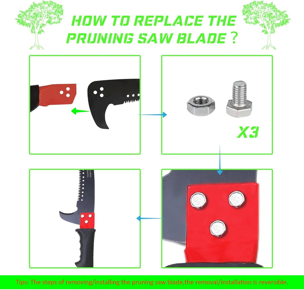 Pole Saw for Tree Trimming - 30 FT Extendable Tree Pruner, Long Handle Tree Trim