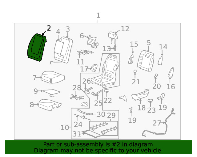 Genuine GM Seat Back Cover 15928599