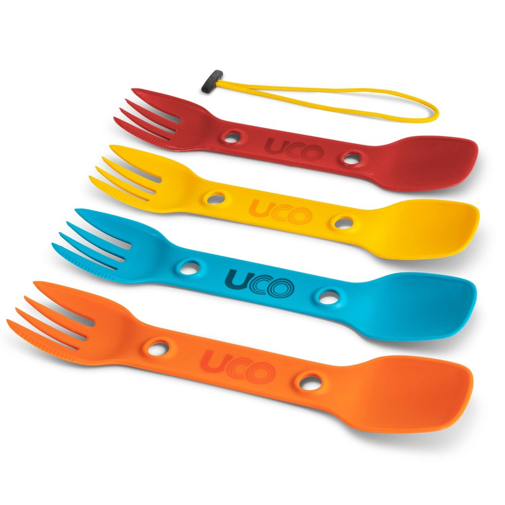 Utility Spork Camping Spoon-Fork-Knife Utensil, 4 Pack