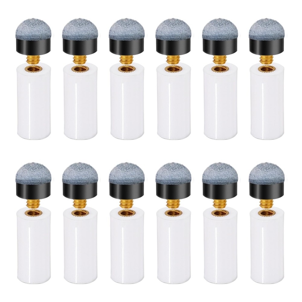 HUIESON 12 Sets 12mm Pool Cue Tips Replacement Kit, Includes Blue WHITE-BLUE