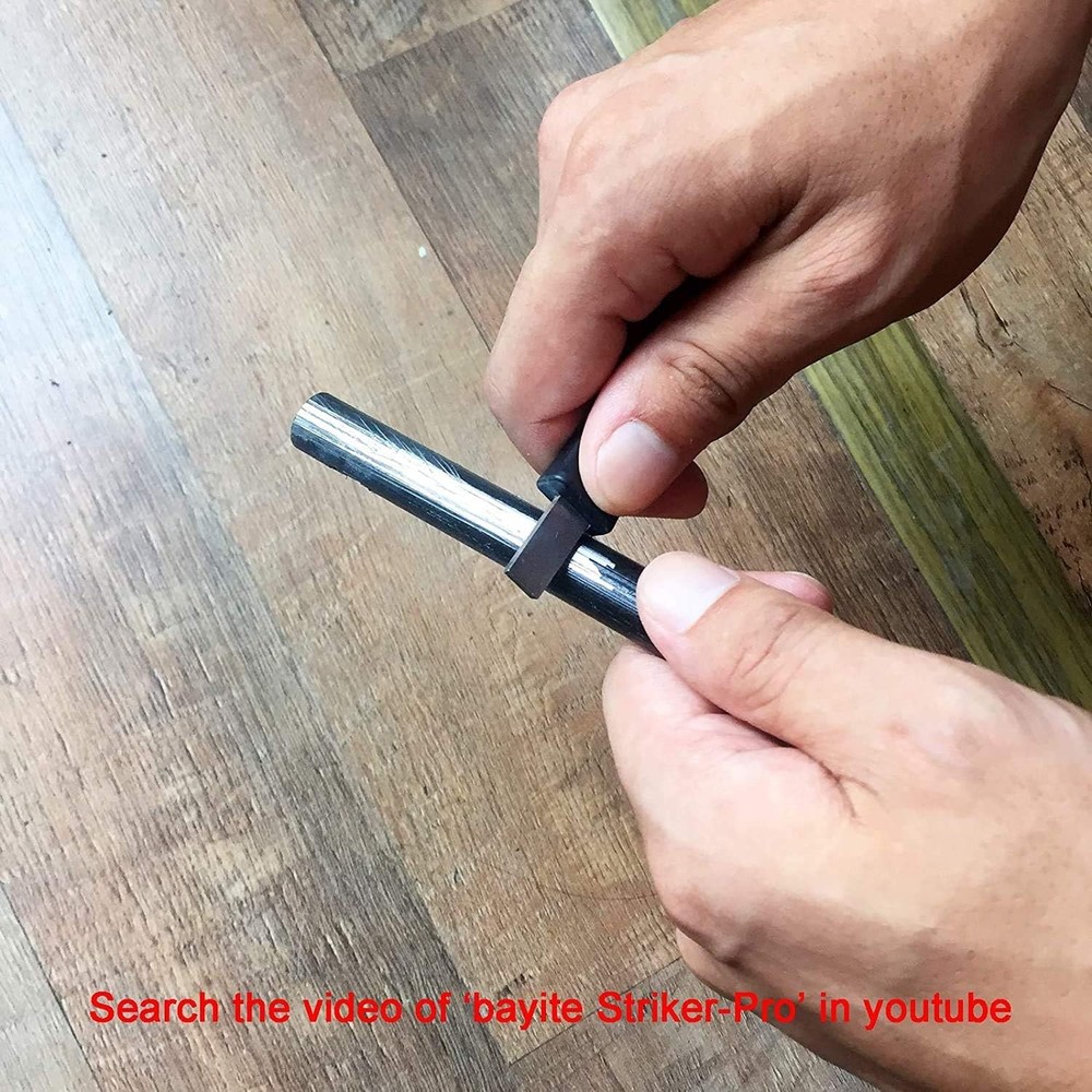 4 Inch Ferro Rod Fire Starter with Striker Paracord Handle