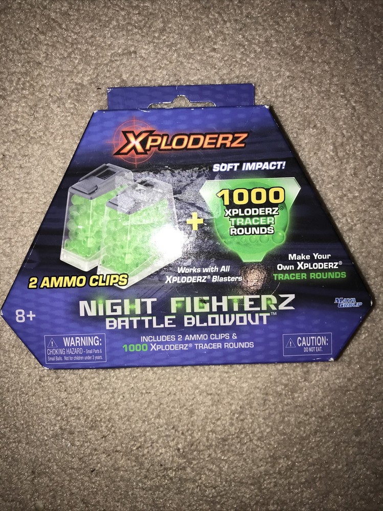Xploderz Night Flighterz Battle Blowout Ammo Clips & 1000 Rounds 2012 Blasters