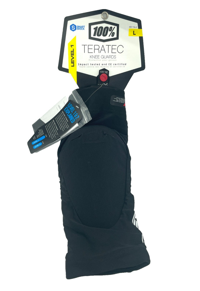 100% Teratec Knee Guards Level 1 Black Size Large