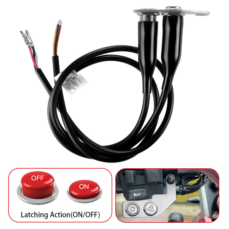 LED Motorcycle Switch ON/OFF Handlebar Push Dual Button 12V Headlight Fog Light