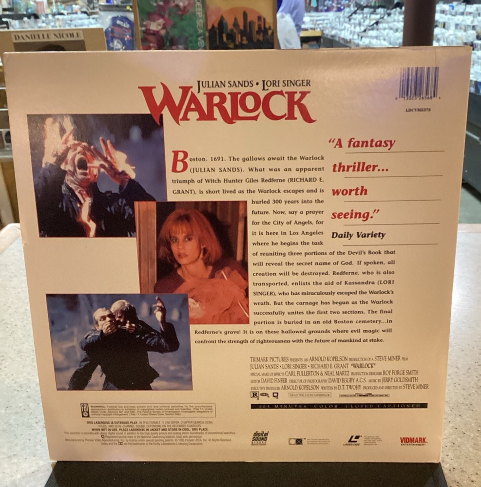 Warlock (1991) Laserdisc, VERY GOOD CONDITION