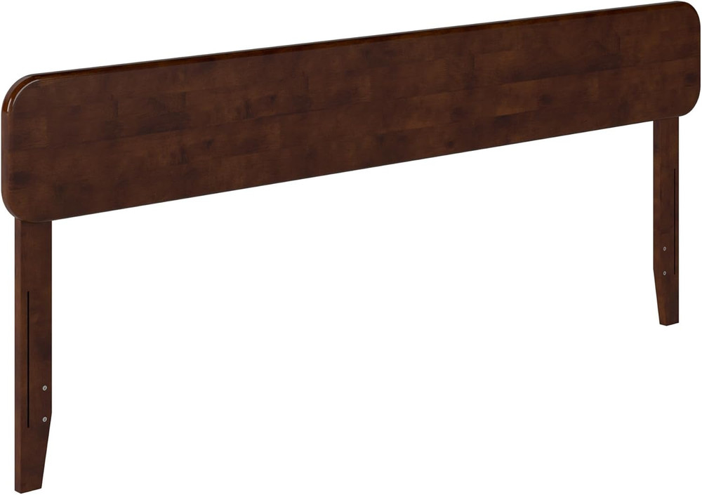 , Florence Adjustable Modern round King Solid Wood Headboard, Walnut