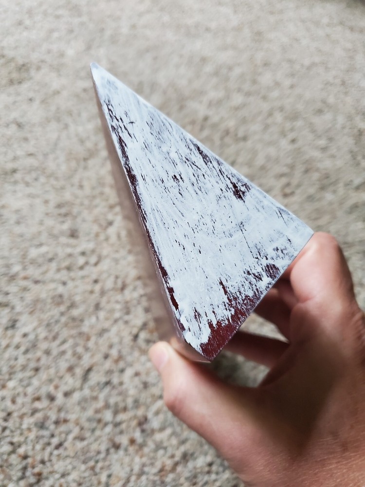 Triangular Solid Wood Block Jewelry Or Earring Wedge Display, Painted, 8 Inch