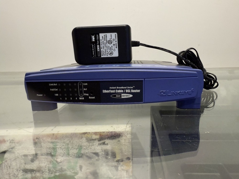 Linksys BEFSR41 v.2 EtherFast Wired Cable/DSL Router Preowned OEM Adapter