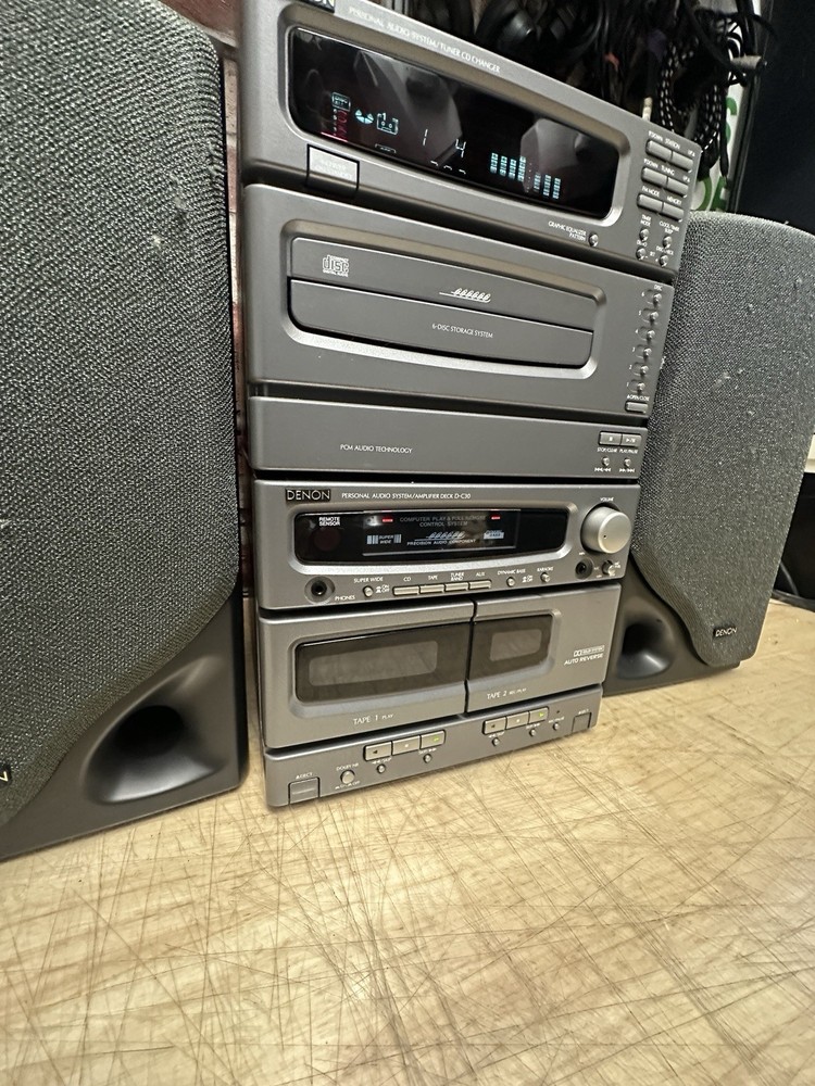 Denon D-C30 Micro Component HiFi 6 Disc Double Cassette Player (read)