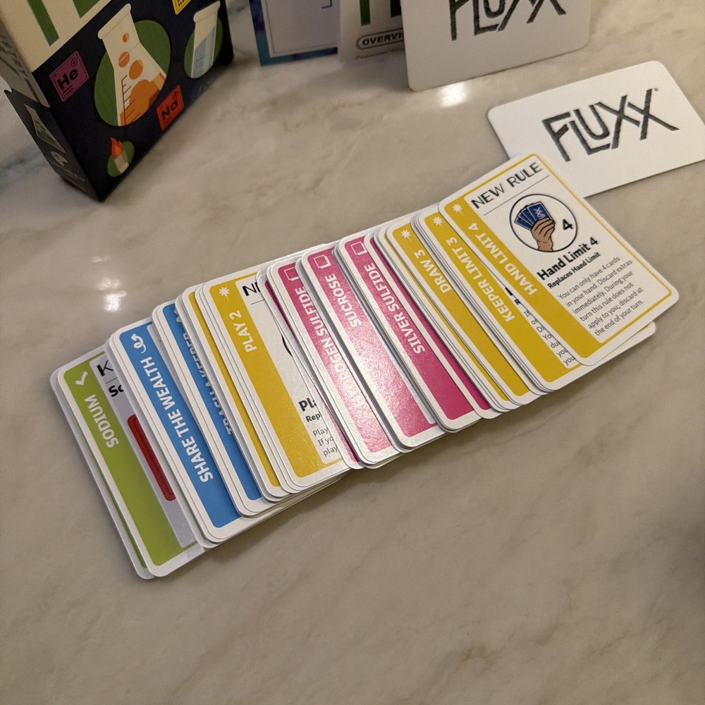 Chemistry Fluxx - 100% complete - open box, unplayed copy
