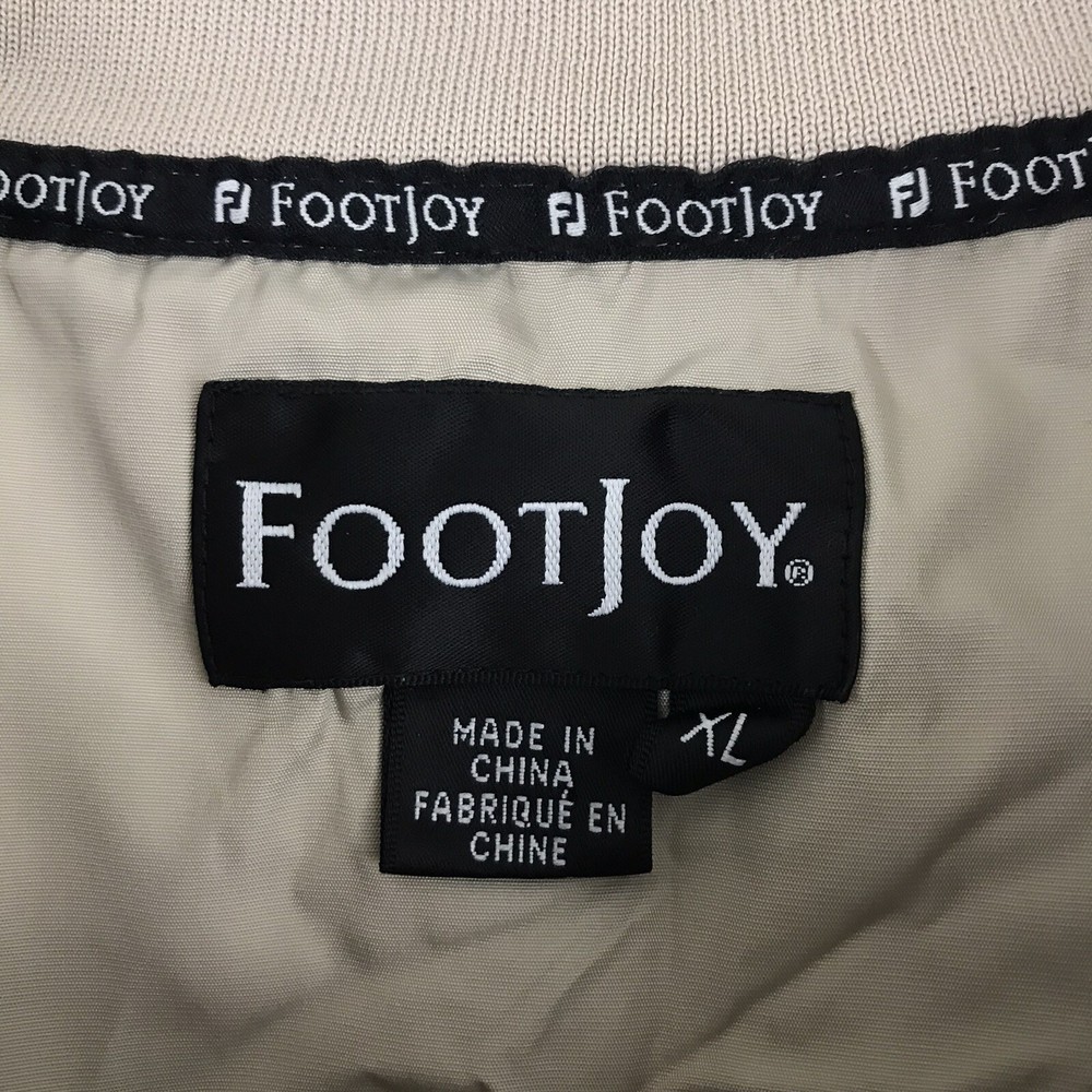 FootJoy Mens Packable Pullover Golf Jacket Rain Wind Size XL Beige