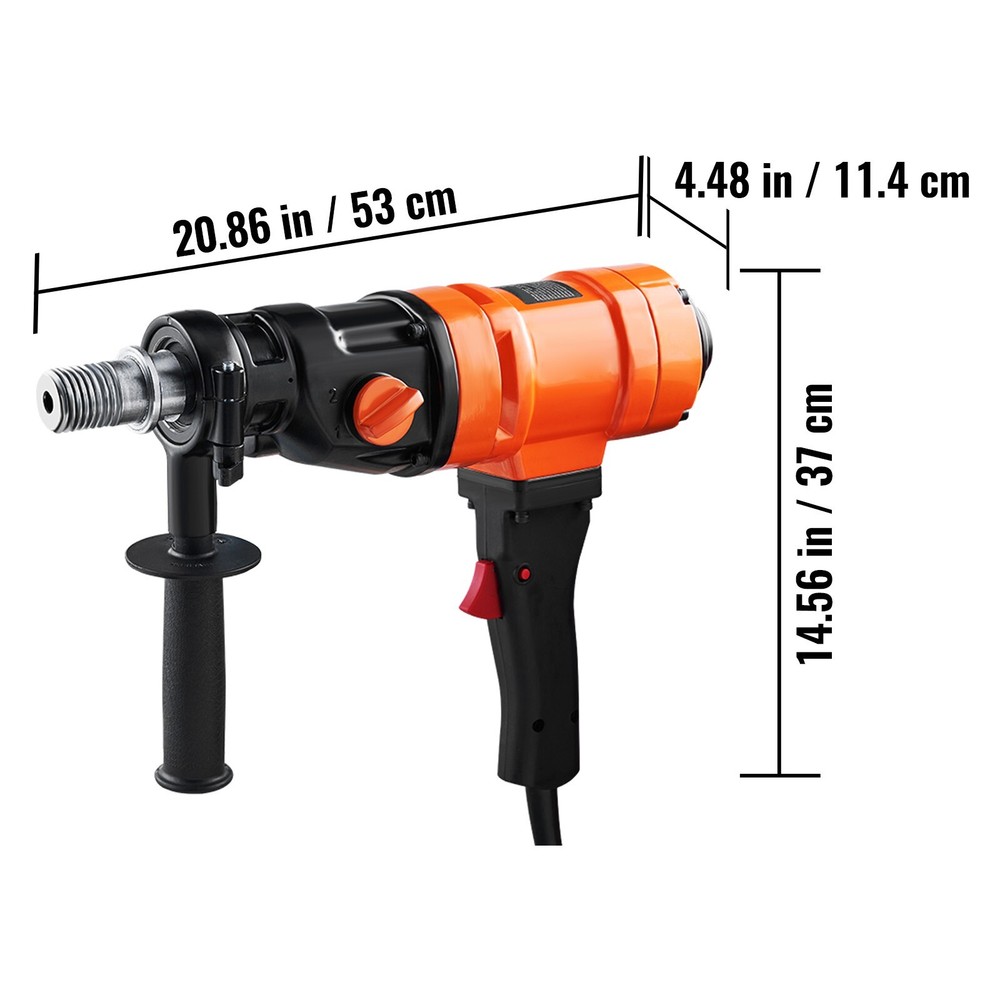 Diamond Core Drill Machine Handheld Concrete Core Drill Rig 4in Bit 1500W