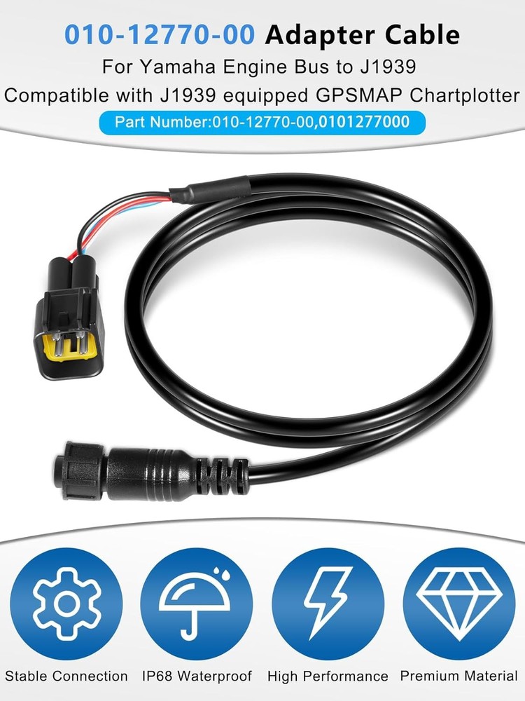 010-12770-00 for Yamaha Garmin Adapter Cable J1939 Equipped GPSMAP Chartplotters