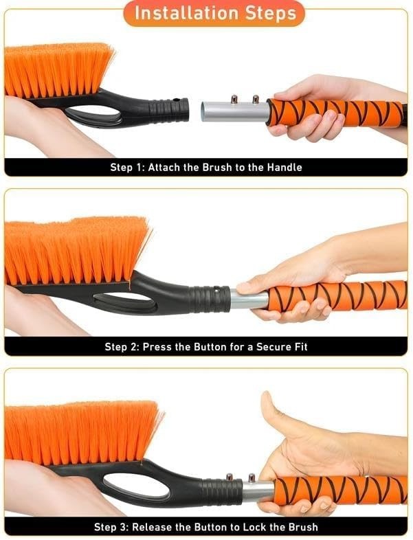 Aluminum Ice Scraper for Car Windshield | Snow Brush Combo