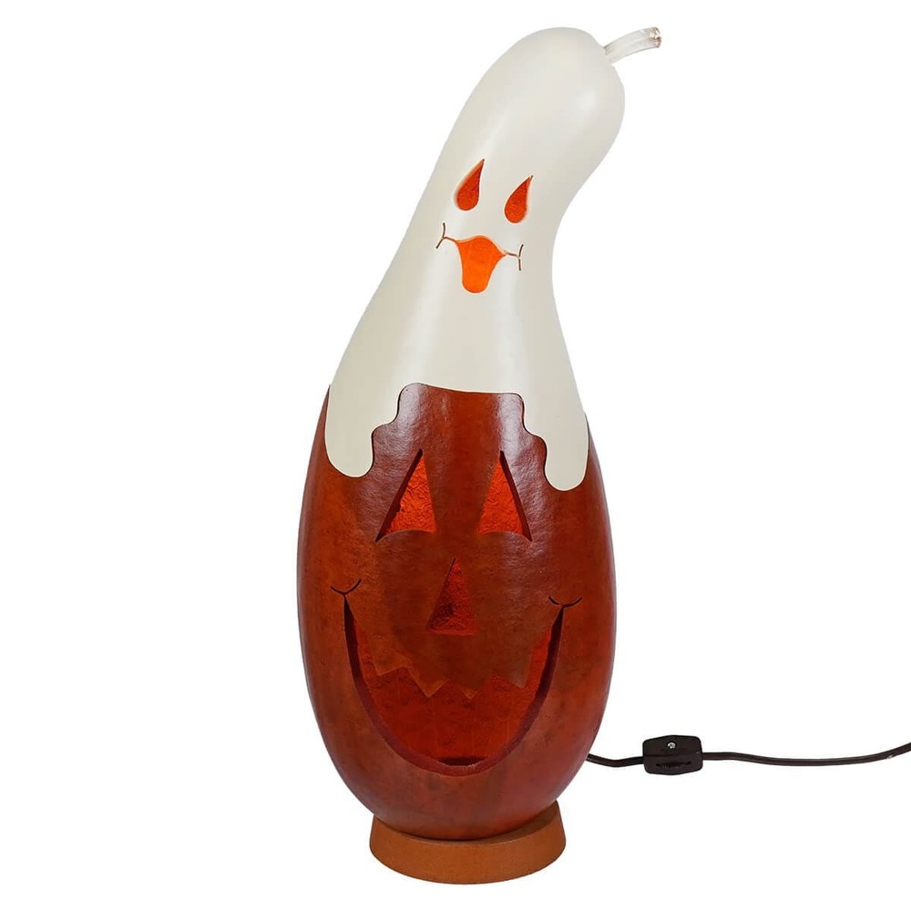 Casper Jack - Medium Lighted Ghost Jack-O-Lantern Gourd