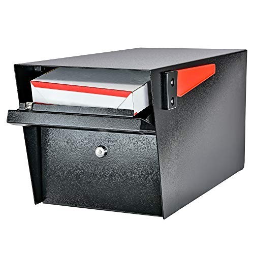 Curbside Locking Security Mailbox - Large Black Mail Manager for Safe Mail Deliv