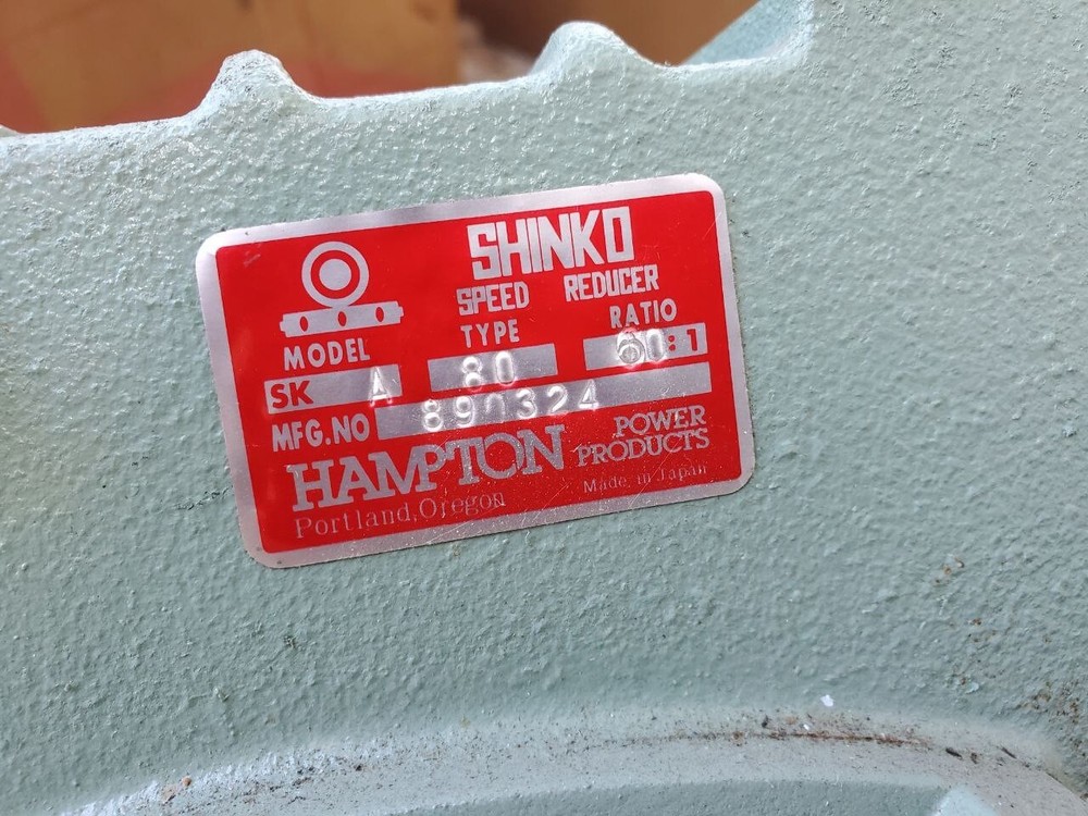 Hampton Shinko Speed Reducer Model SK A | Type 80 | Ratio 60:1