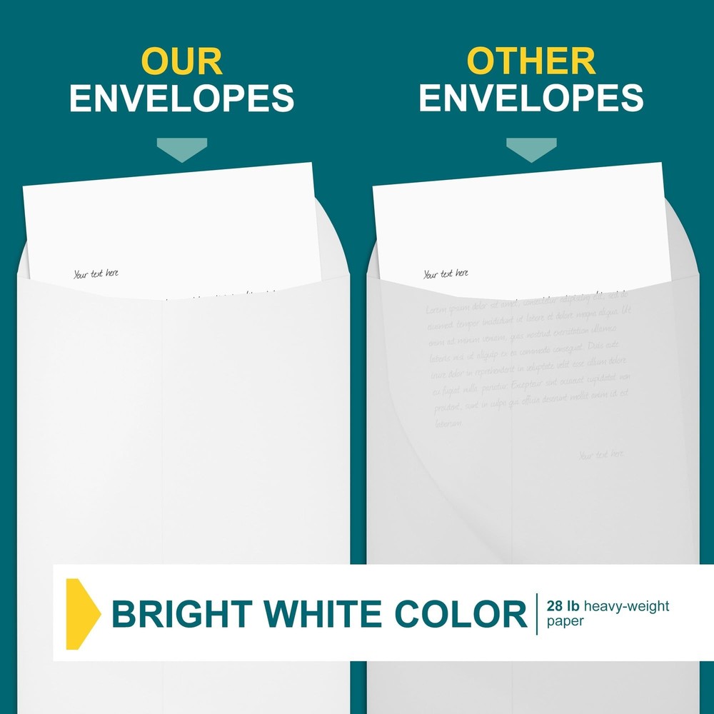 10x13 Envelopes Self Seal - 35 Pack - Open End White Mailing Envelopes for Ca...