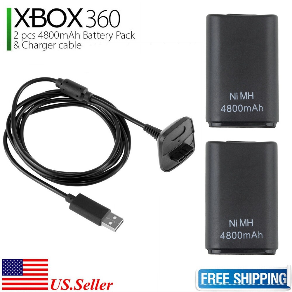 Rechargeable Battery Pack Charger Cable Dock for Xbox 360 Wireless Controller