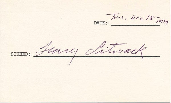 Harry LITWACK / Signature Signed