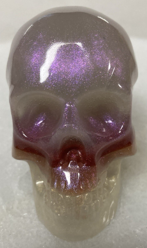 Multicolored Multilayered Epoxy Resin Medium Skull Decoration Car Or Motorcycle