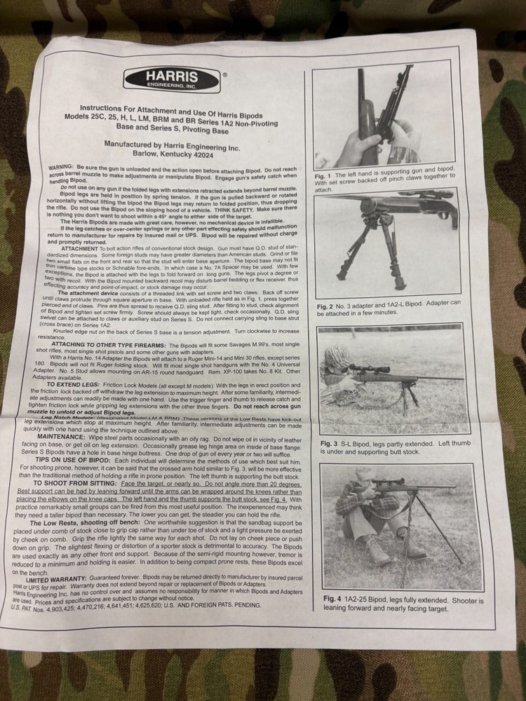 💢Harris SERIES-S-LMP Bipod💢