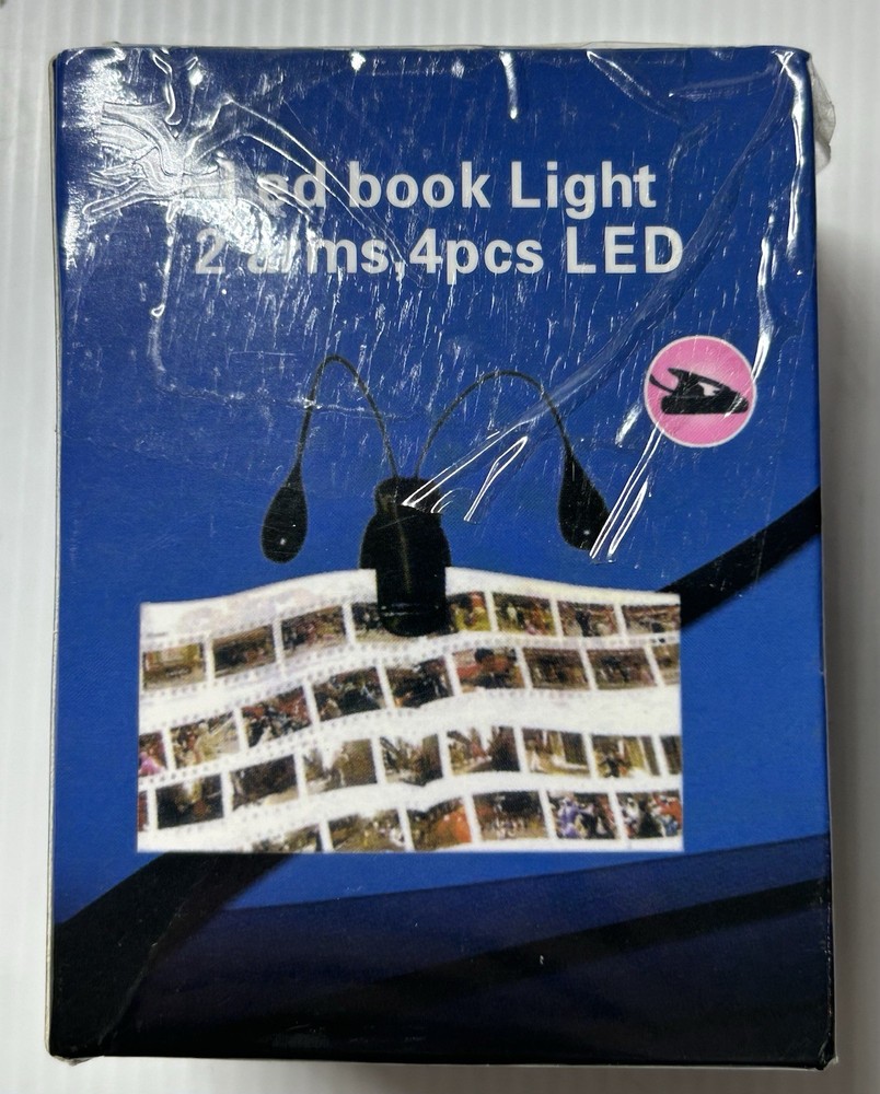 LED BOOK LIGHT 2 ARMS, 4 PCS LED