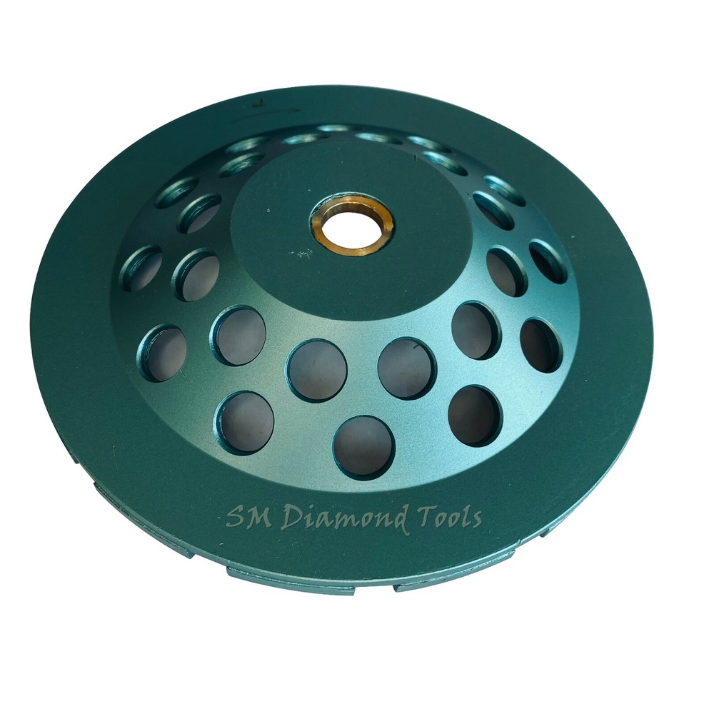 7" Premium Double Row Cup Wheel 5/8" - 7/8" Arbor Concrete Surface Grinding