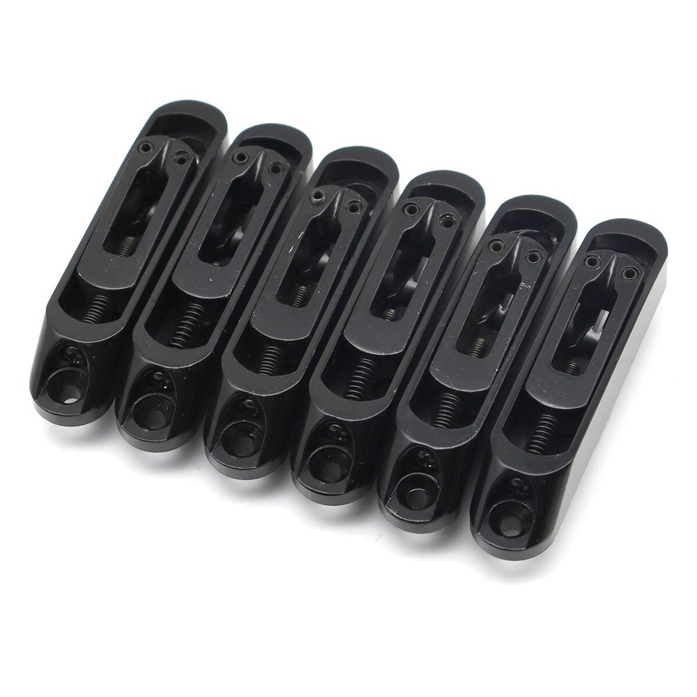 6 Strings Heavy Duty Individual Bass Bridge Single String Bridge Saddles Black