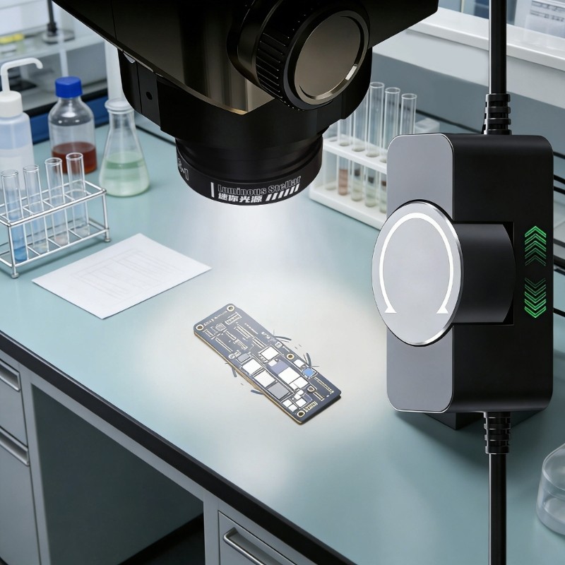 Compactly 55mm Microscope LED Light Illuminators MultiLevel Brightness Control