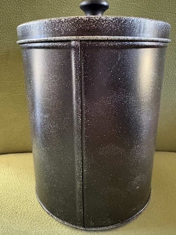 Witch And Cat Black Tin Container With Lid