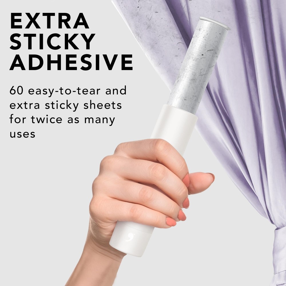 Flint Retractable Lint Roller Portable Refillable 30 Sheets 2 Count White