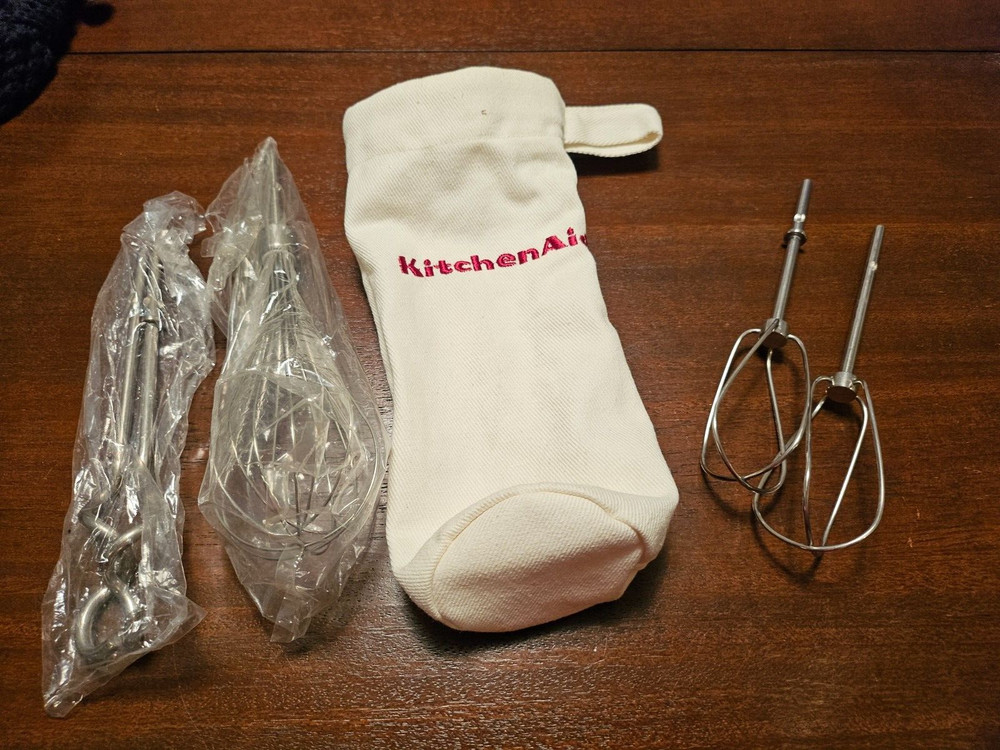 KITCHEN AID Accessory Bundle With Storage Bag Dough Hooks, Whisk, 2 Beaters
