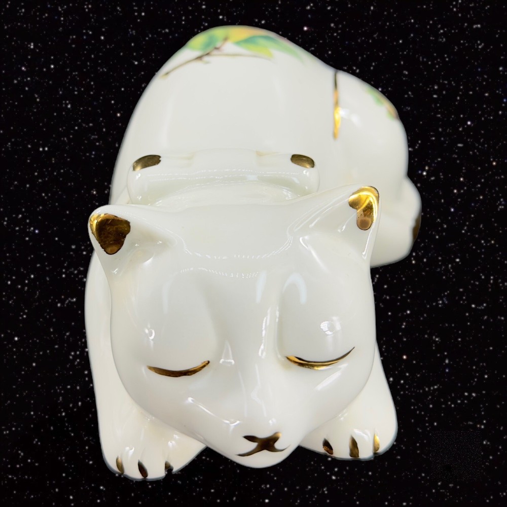 Formalities Baum Bros Ceramic Porcelain Resting Sleeping Painted Cat Figurine