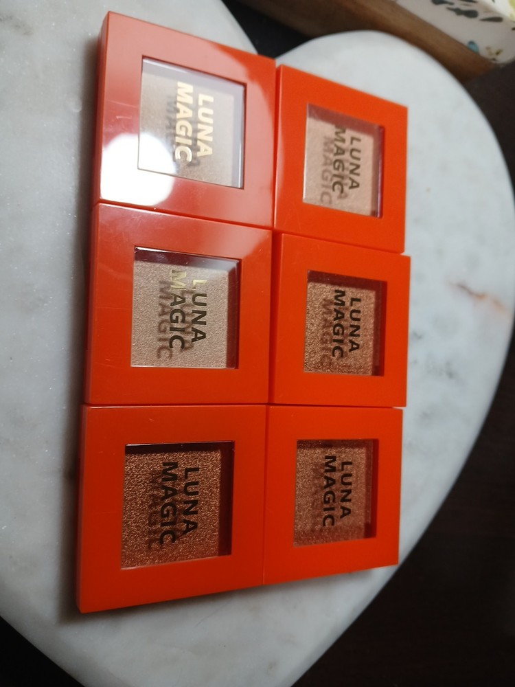 6x Luna Magic Compact Pressed Powder Highlighter Tulum + Caribbean Minis