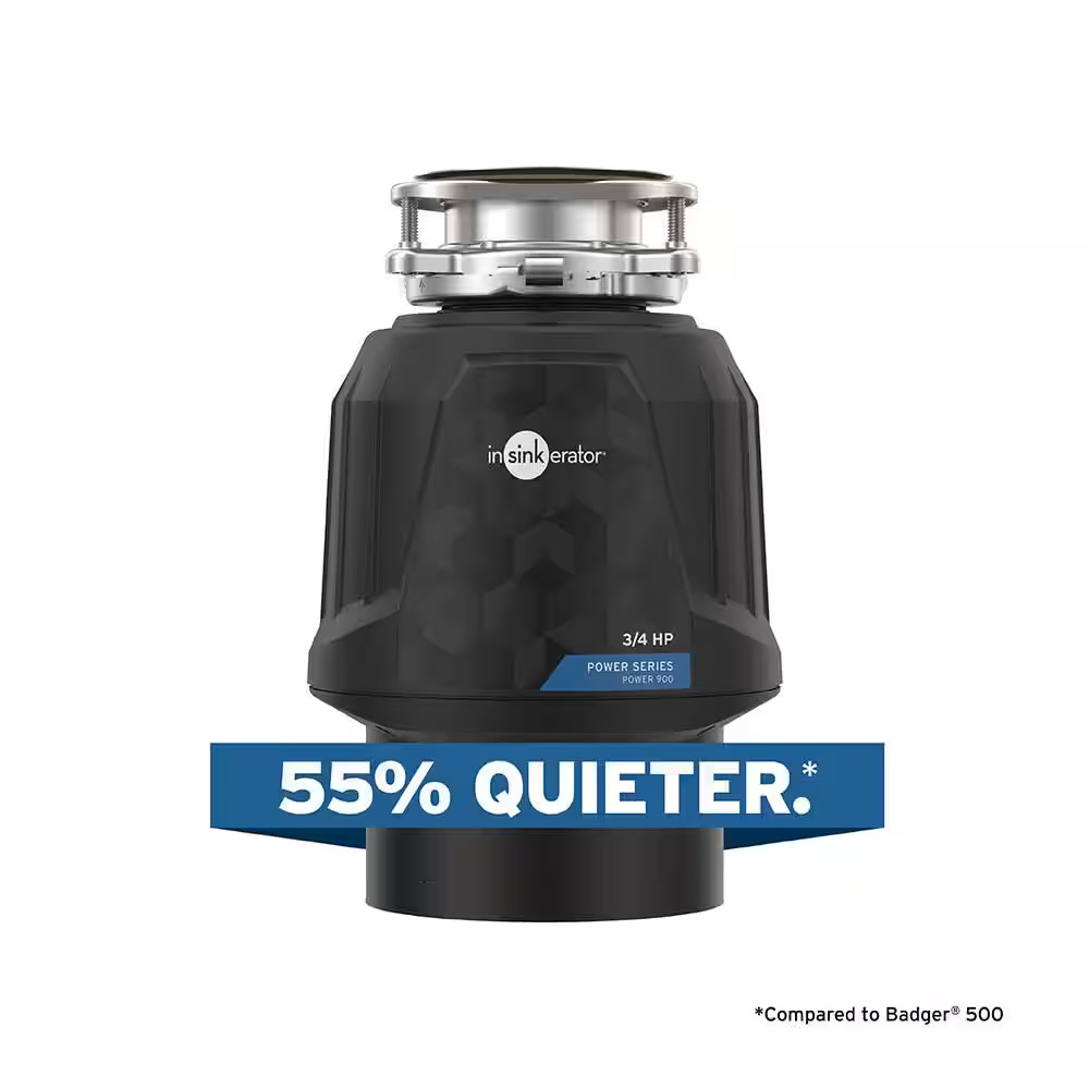 Power 900, 3/4 HP Garbage Disposal, Power Series EZ Connect Continuous Feed Food