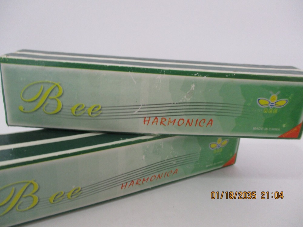 A Set of Two "Bee" Pocket Harmonicas in original boxes.
