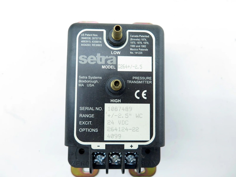 Setra C264+/-2.5 Pressure Transmitter 24Vdc 0-25"