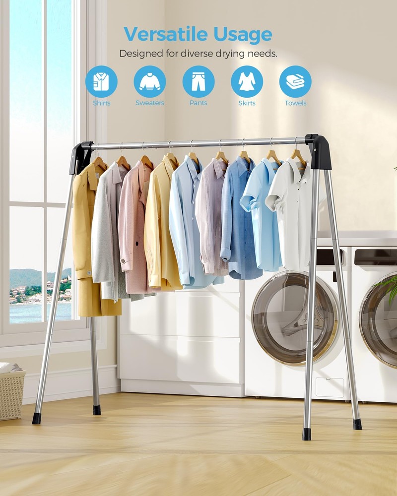 Clothes Drying Rack Foldable, Stainless Steel Laundry Drying Rack Collapsible...