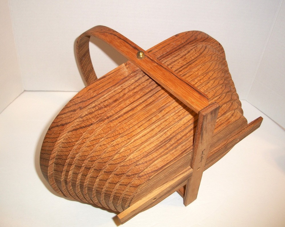 Deep Spring Studio Signed Basket Collapsible Wood Trivet/Fruit